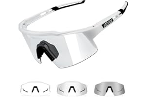 VOZAPOW Photochromic Sports Sunglasses XL for Men Women, TR90 Frame Cycling Glasses for Baseball, Running, Hiking