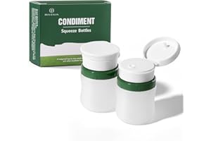 BULGILIA Condiment Squeeze Bottles, 1.3-oz salad dressing container to go, Leak Proof - Great for Sauce, Ketchup, Dressing, Oil - Easy Pour & Clean, BPA-FREE Plastic - 2 PACK
