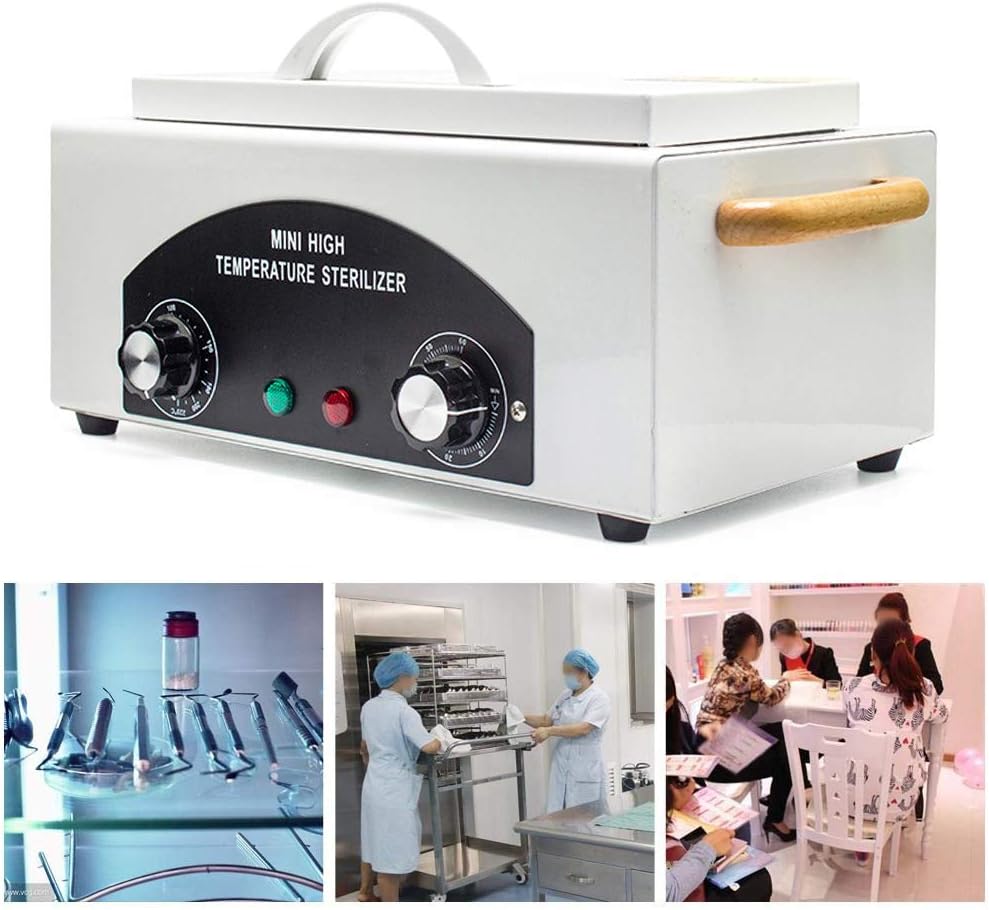 Soiiw CH-360T Heat Sterilizer 300W 1.5L w/Timer Disinfection Box Manicure Pedicure SPA Salon Equipment for Sundry Beauty Hair Nail Metal Tools with Handle: Home & Kitchen