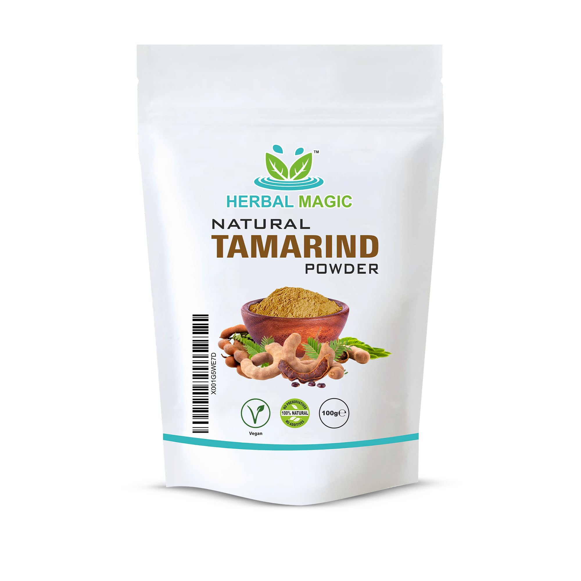 Herbal Magic's Pure & Natural Tamarind/Imli Powder, Spray Dried - Rich & Vibrant Smoothies, Shakes, Juices, Baking - Free from Artificial Flavour & Preservatives - 100g
