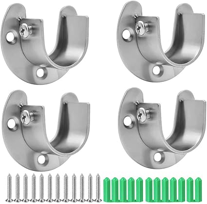 mirrwin soporte de brida en forma de u soporte para barra de cortina soporte lateral para barra de armario para barra de armario cortina de ducha de