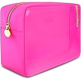 DANCOUR Clear Makeup Bag Large Makeup Bag Big Makeup Bag Large Pouch Clear Pouch Large Cosmetic Bag Huge Cosmetic Pouch Clear Cosmetic Bag Travel Case Pouch Travel Cosmetic Case TSA (Large, Hot Pink)