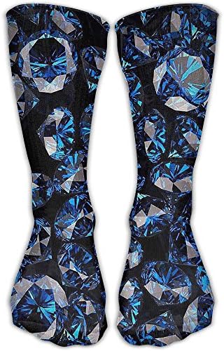 Blue Diamonds Causal Socks Crew Socks Elite Socks Crazy Socks 11.2" Winter Soft Warm For Running,Medical,Athletic,Travel