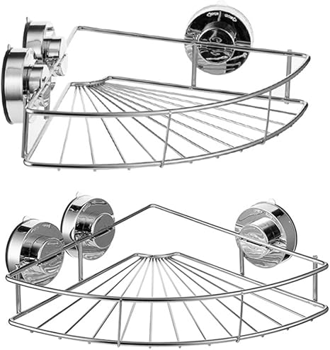 Amazon Elfishjp スポンジラック 浴室収納ラック シンプルラック シャワーラック ステンレス製 水切り 吸盤 真空吸着 サビ防止 キッチン 浴室 お風呂 バス用品 洗面所 壁掛け インテリア ステンレス 浴室用ラック ホーム キッチン オンライン通販