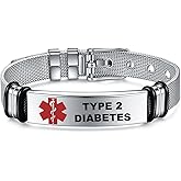 YOTHIWAD Medical Alert Bracelets for Men, Strong Durable Stainless Bracelet Medical Id Bracelets with Free Laser Engraving,Adjustable Wristband Dual-Side Engraving