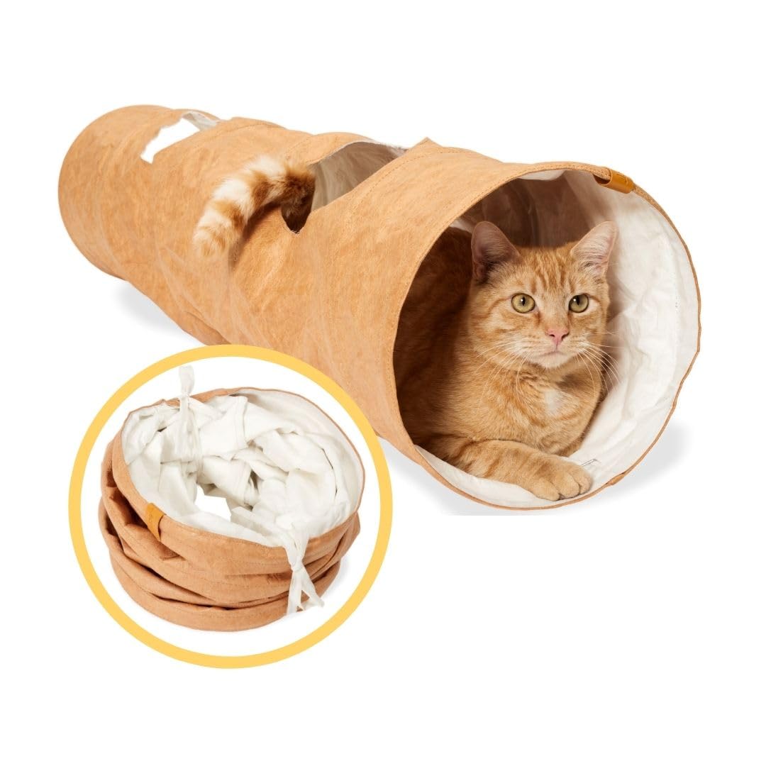 PiuPet® cat Play Tunnel for Indoor Felines | Foldable Cat Toy