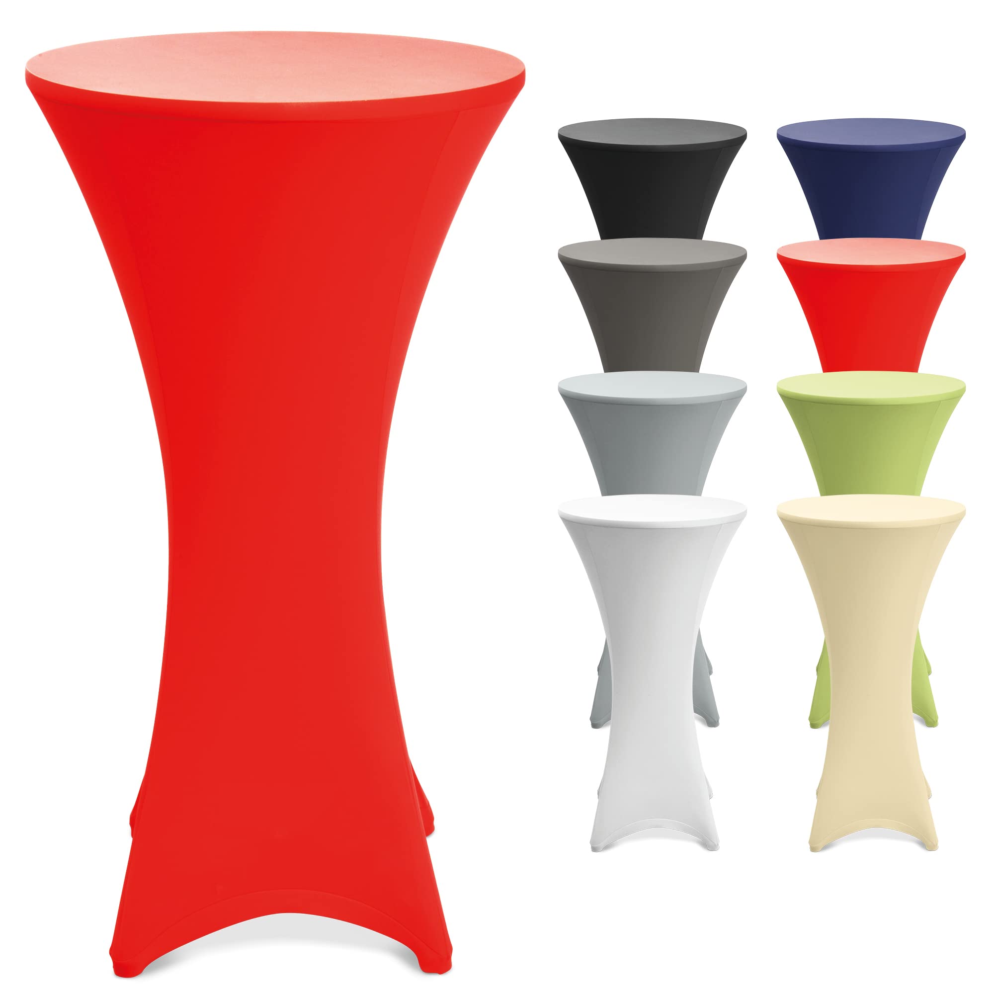 Beautissu Stretch Cover Stella Spandex Poseur Table Cocktail Tablecloth Ø 70-75 cm Event Decoration - Red — image 1