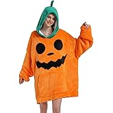 Solvienne Wearable Blanket Hoodie, Men Women Soft Flannel with oversized Pocket Christmas Halloween Cozy Lounge Wear