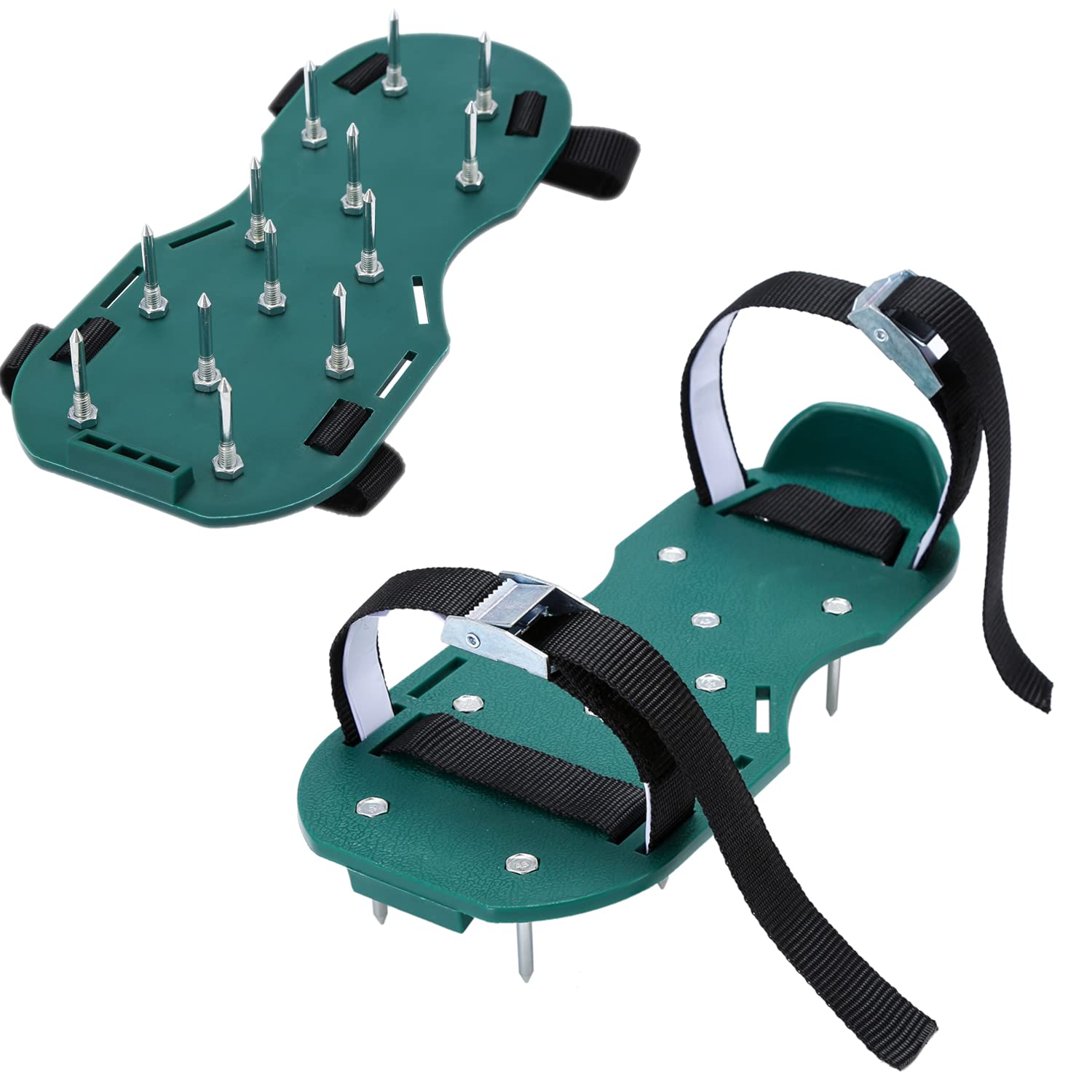 LINZI Lawn Aerator Shoes, Garden Scarifier Nail Spiked Sandals with Adjustable Straps, Universal Size Fits All Shoes or Boots for Effectively Aerating Lawn Grass Yard Soil 666100