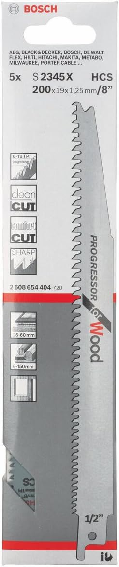 Bosch 2608654404 Sabre Saw Blade, multi-coloured, 200 mm - Image 3