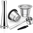 Lianlai Stainless Steel Coffee Pod, Reusable Espresso Capsule, Reusable Coffee Pods, including 2 Capsules, Steel Spoon, and Tamper