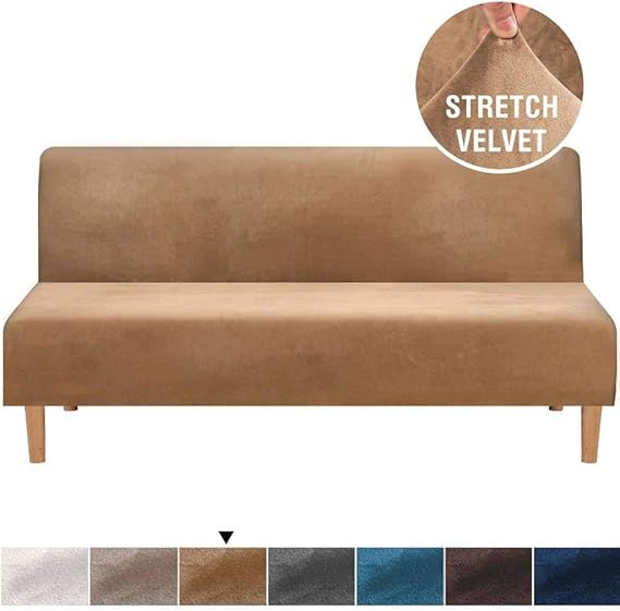 Funda para Sofá Sin Brazos, Terciopelo De Zorro Plateado Engrosado