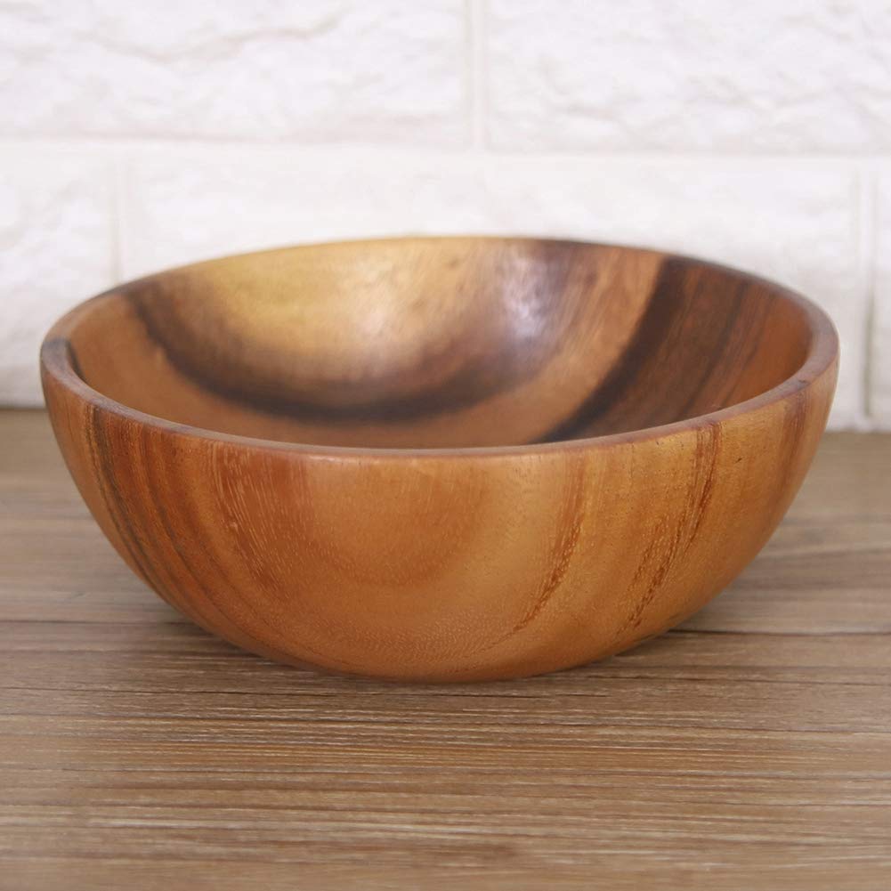 Buy Wooden Bowl, Smooth Light Wooden Soup Bowl, Durable Wooden Salad
