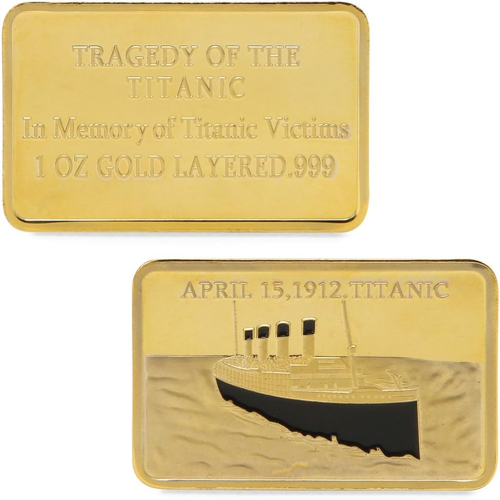 HARMILIY Titanic Coin Gold Plated Coin Rare Tragedy Of The Titanic 1912 Gold Plated Commemorative Coins Commemorative & Collectable gift
