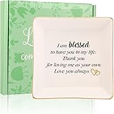 RUIMIC Mothers Day Birthday Gifts for StepMom Bonus Mom,Mother in Law Gift-Ceramic Ring Dish, Jewelry Tray, I am Blessed to Have You in My Life,Thank You for Loving Me as You Own…