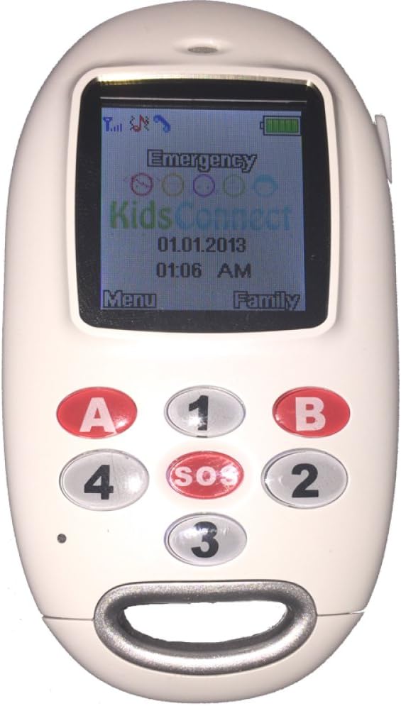 KidsConnect Simple Wearable GPS Tracking Cell Phone for Kids - White