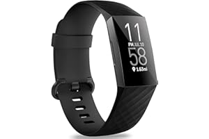 Hamile Bands Compatible with Fitbit Charge 4 / Fitbit Charge 3 / Fitbit Charge 3 SE, Waterproof Replacement Watch Strap Fitness Sport Band Wristband for Women Men, Large Small