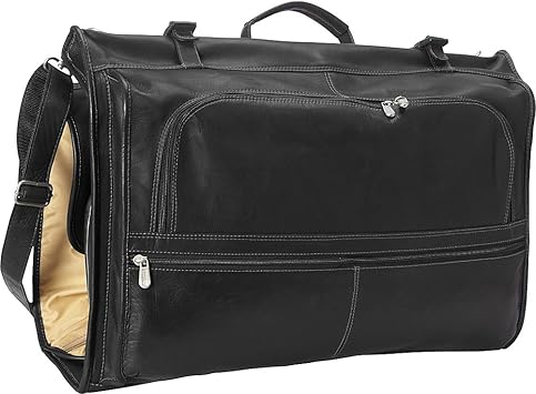 black leather garment bag