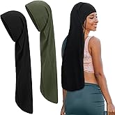 Twistover 2 Jumbo Dreadlock Cap Wrap for Dreads,Black, Army Green,30 Inches | Stretch Tube Covers Long Locs, Sleep Protection for Men Women, Soft Fabric Prevents Frizz, Caps for Dreadlocks Accessories