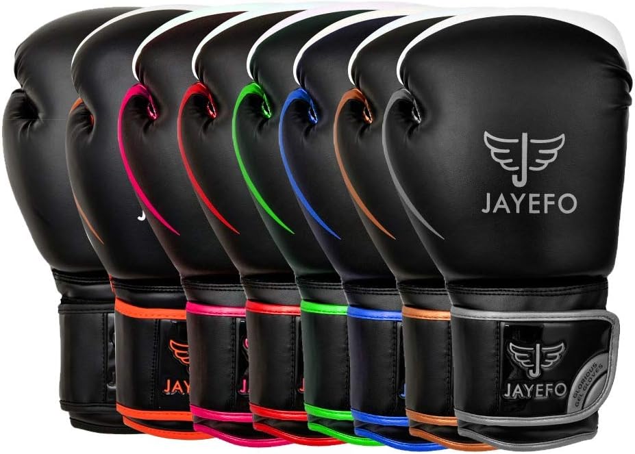 Jayefo Glorious Boxing Gloves Muay Thai Kick Boxing Leather Sparring Heavy Bag Workout MMA Pro Leather Gloves Mitts Work for Men & Women : Sports & Outdoors