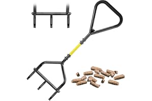 Jardineer Lawn Aerator Coring Tool, Manual Hollow Tine Aerator with 5-Inch Deep Hollow Tines and Triangular Handle for Stability, Grass Aerators for Soil Aeration, Lawn & Garden Care
