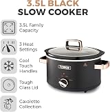 Tower Cavaletto 3.5 L Slow Cooker with 3 Heat Settings Black Rose Gold T16042BLK view 2
