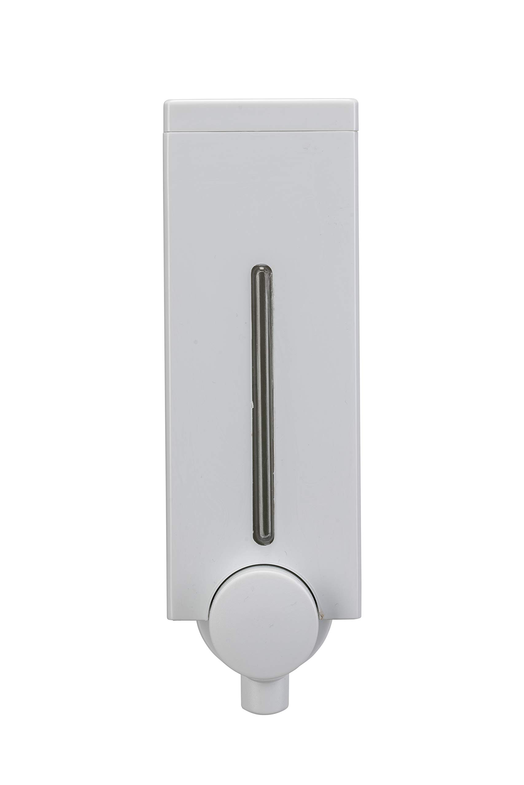 Croydex Slim Line White Wall Mounted Soap Dispenser - Easy to Refill with Simple Screw to Wall Design with All Fixings Included (450ml Capacity)