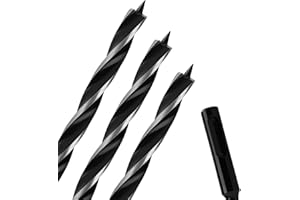 WOBLLMX 3PCS 1/4" x 6" Auger Drill Bit with SDS Plus Shank for Wood,Tri Flute Ship Auger Long Drill Bit for Soft and Hard Wood,Tree Stump,Plastic,Drywall and Composite Materials