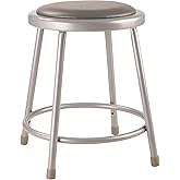 National Public Seating 6418 Steel Stool with 18" Vinyl Upholstered Seat, Grey
