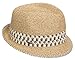Funky Junque Upf50+ Sun Protection Women's Adjustable Multicolor Short Brim Fedora Hat for Summer Huts and Fashion - Brown