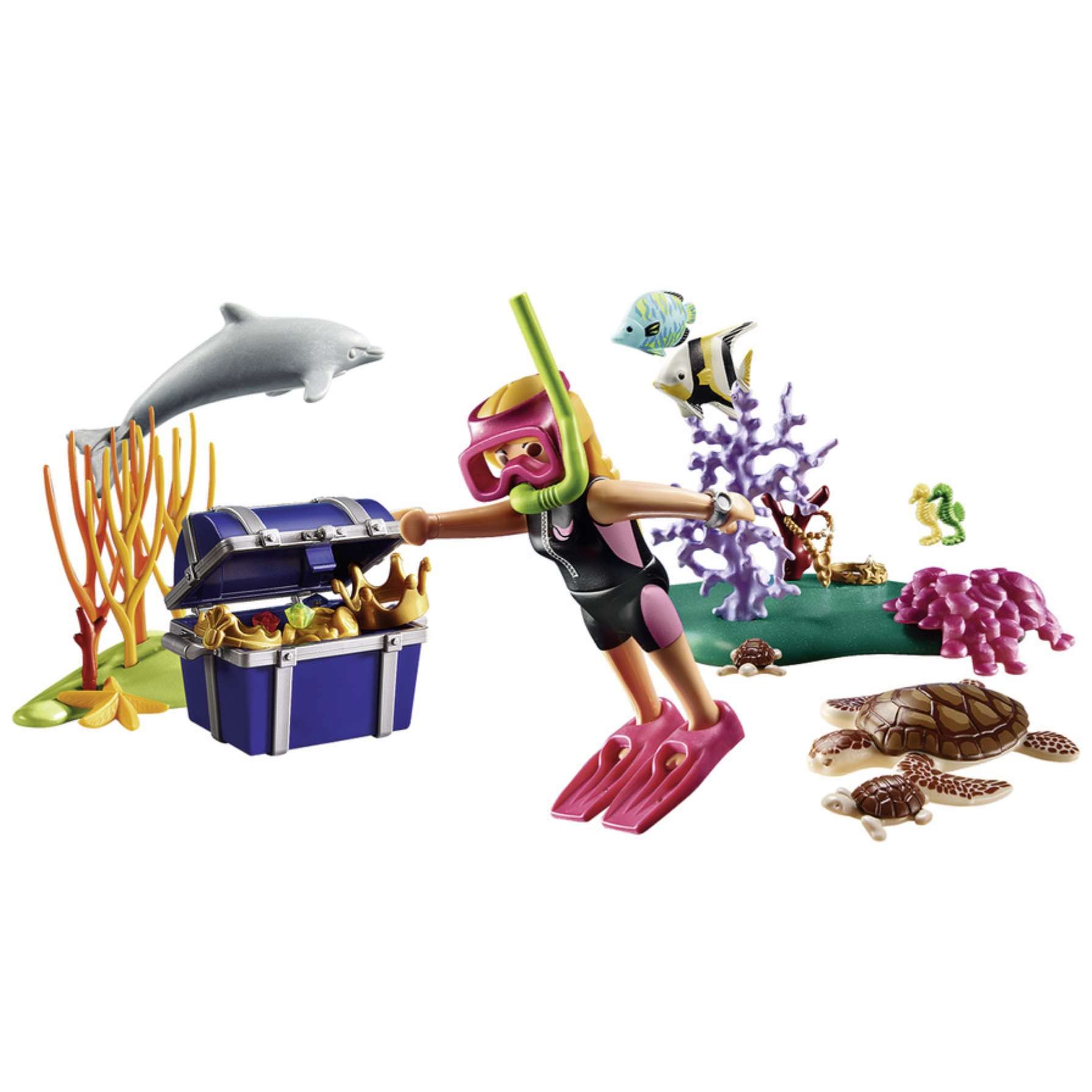 Playmobil 70678 Treasure Diver Gift Set, Fun Imaginative Role-Play, PlaySets Suitable for Children Ages 4+