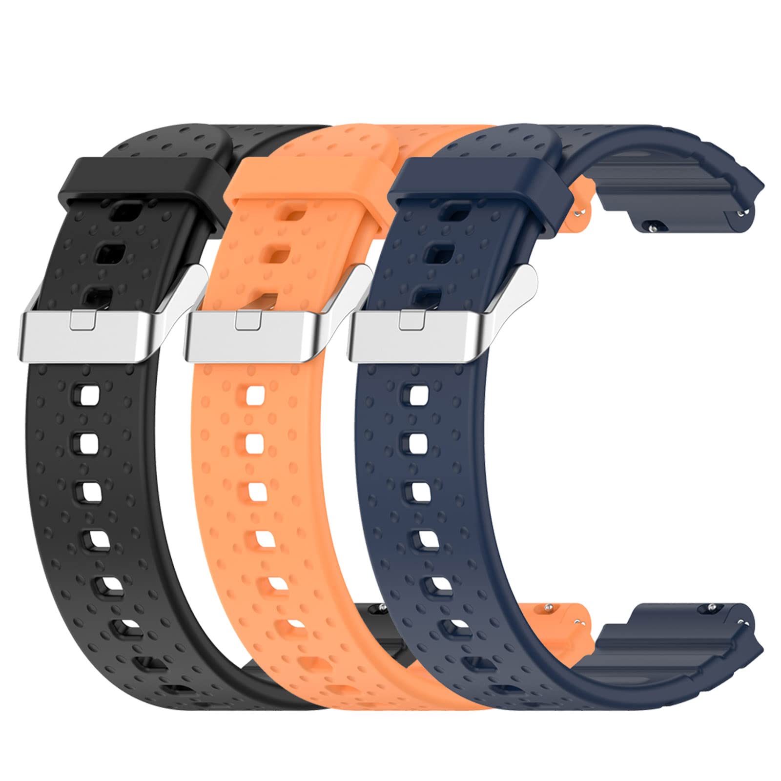 Chofit Straps Compatible with Xplora X5 Play/X5 Strap, 3-Pack Soft Silicone Sport Replacement Band Wristband for Kids with Installation Tool for X5/X5 Play (Black+Navy-Orange)