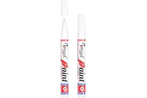 TIMJYUT White Permanent Marker Paint Pens - 2 Count,Medium Tip Oil-Based,Waterproof & Quick Dry,Never Fade,Markers Pens For Rock,Plastic,Glass,Metal,Wood and More