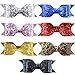 Habbiee 7 Packs Glitter Sequin Big Hair Bow Hair Clips Barrettes Accessory For Girls and Women (Assorted)