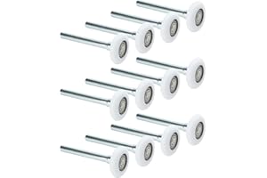 SHEUTSAN 12 PCS 1.8 inch Wheels Garage Door Rollers, 4.8 inch Stem Nylon Roller Stem, 6200ZZ Bearing Stem Quiet High Load