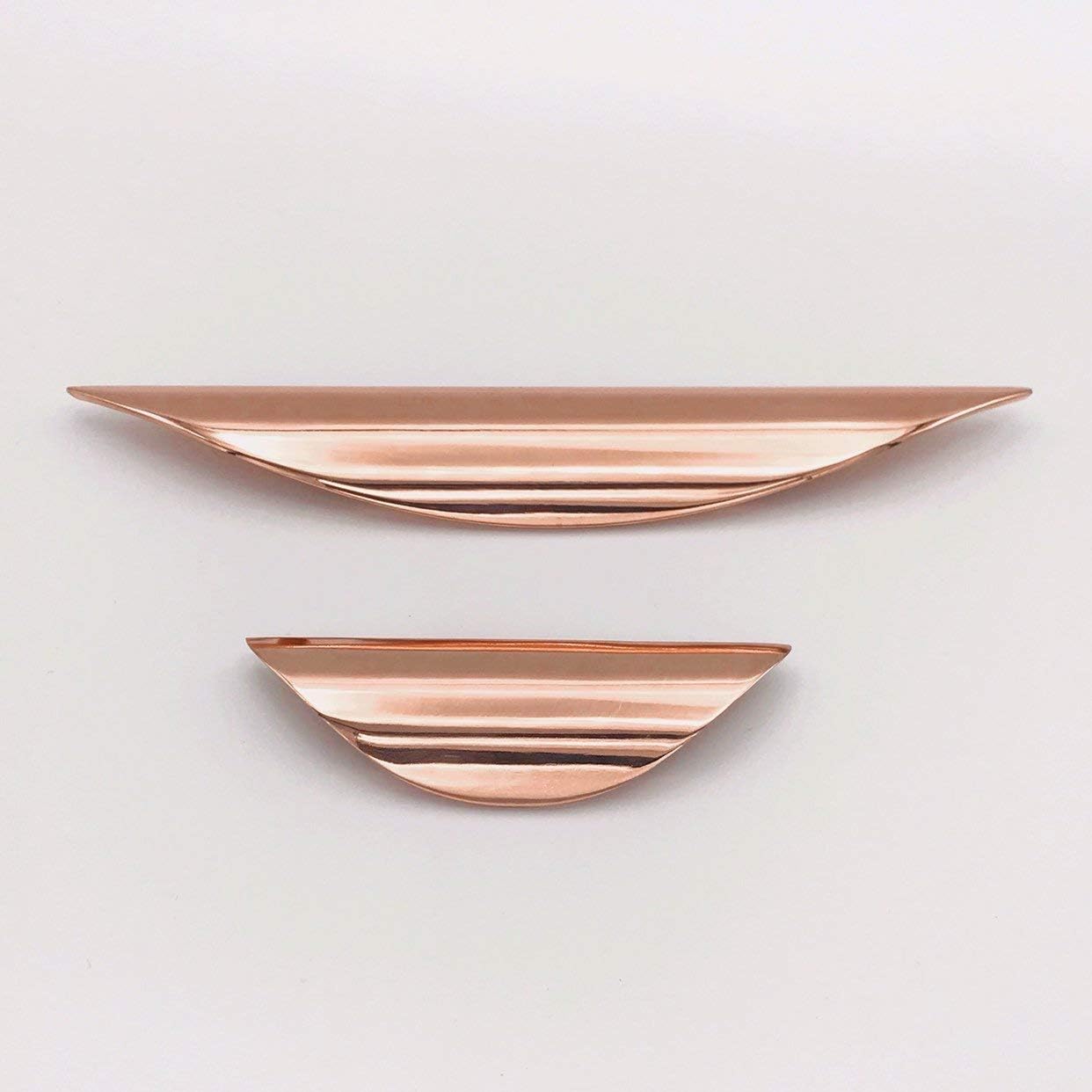 Polished Copper Drawer Pull Luna Tab Pull Lipped Edge Tab