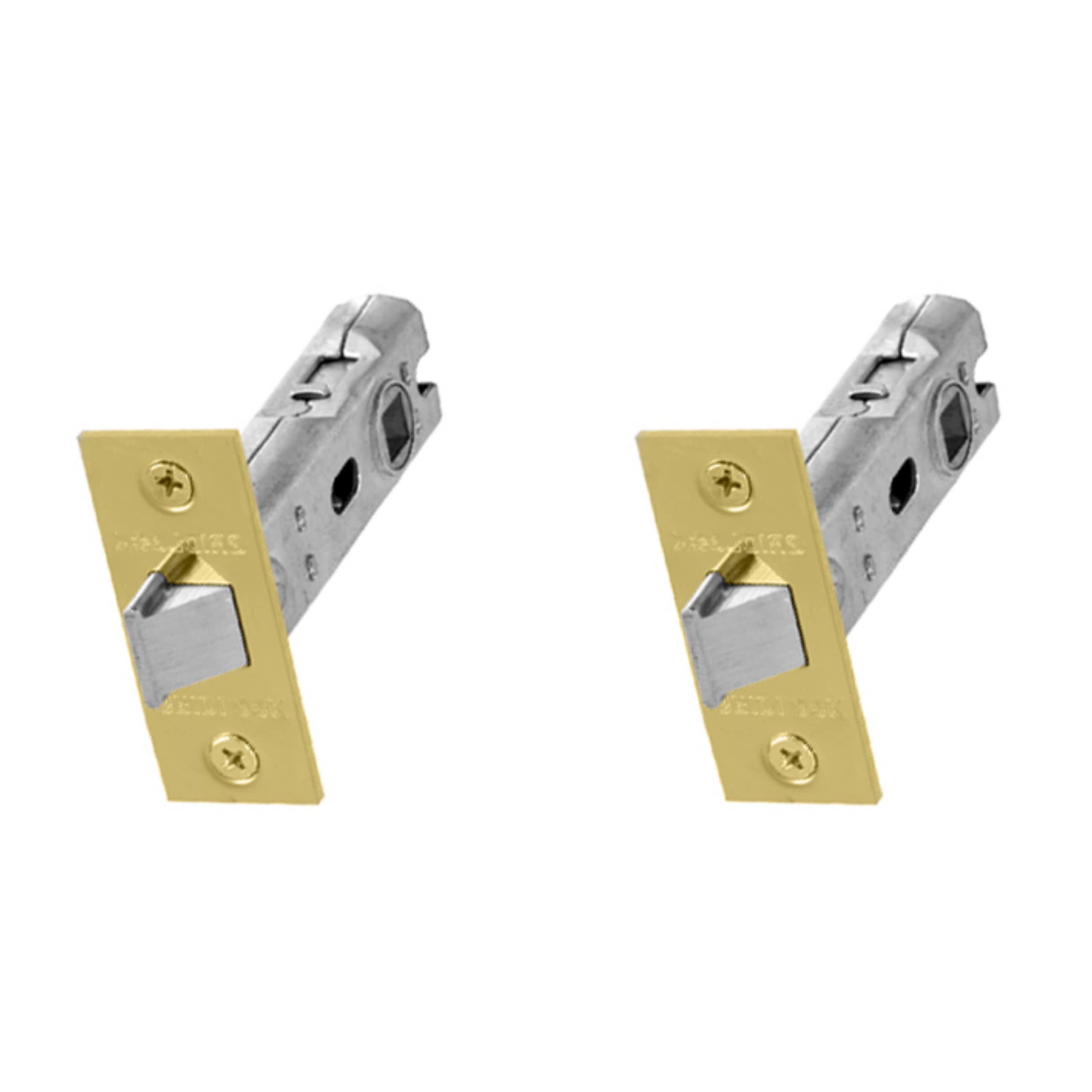 UAP 2 Sets 65mm Tubular Latch Square - Door Latches for Internal Doors, Square Forend, Tubular Door Mortice Latch, Door Hardware (2 Pack, 65mm, Electro Brassed)