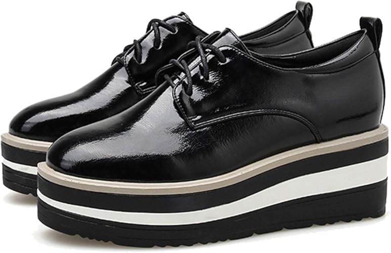 Amazon Generic Brands 厚底靴 レディース 厚底シューズ おしゃれ スニーカー スリッポン 女性 大人 レースアップ エナメル ウェッジヒール パンプス 歩きやすい 楽チン 美脚 滑り止め 軽量 痛くない 疲れない 脚長 背伸び 通勤 通学 スニーカー