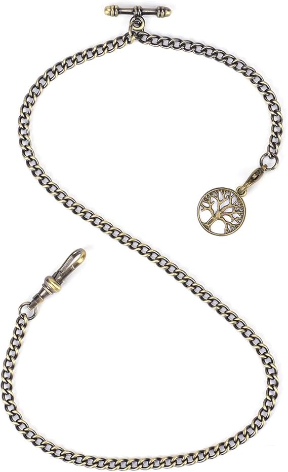 Amazon Manchda 懐中時計 アルバートベストチェーン Tバー ロブスタークラスプ 時計チェーン カーブリンクチェーン 懐中時計スタンド シルバー 3 ブロンズ 懐中時計 腕時計 通販