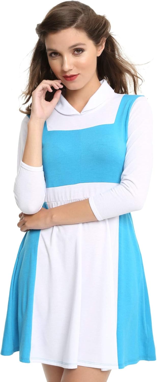 Disney Beauty And The Beast Belle Peasant Dress Large At Amazon Women S Clothing Store