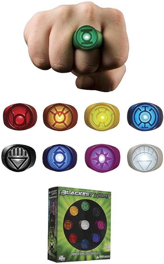 Green Lantern Corp Rings Spectrum Set (Blackest Night) Amazon.fr