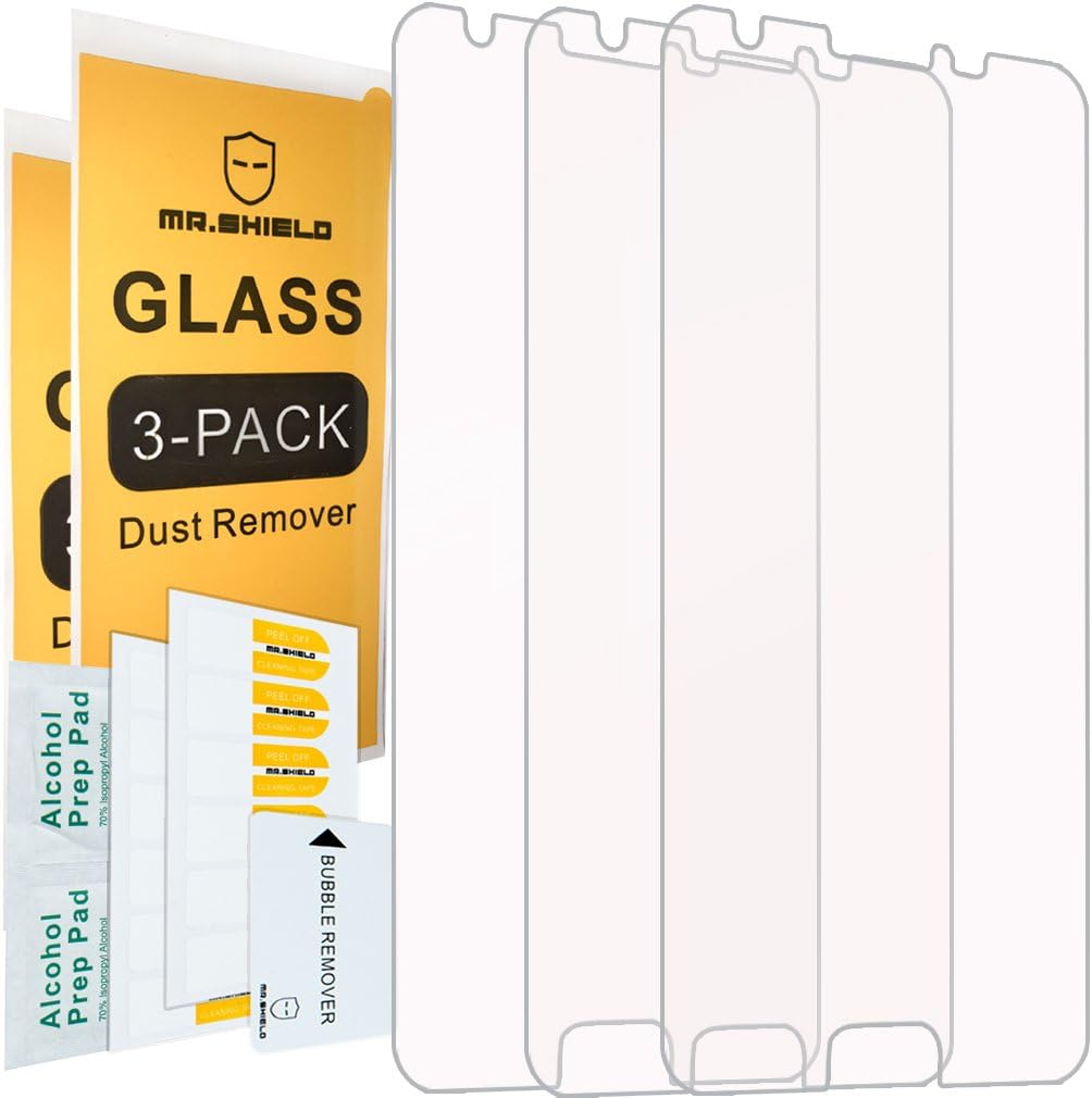 Mr.Shield [3-PACK] Designed For Samsung Galaxy J3 Luna Pro [Tempered Glass] Screen Protector [Japan Glass With 9H Hardness] with Lifetime Replacement