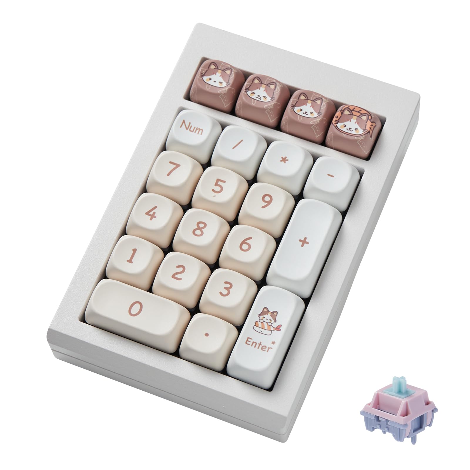 Photo 1 of Bluetooth Number Pad, Mechanical Numpad, VIA Programmable Aluminum Numeric Keypad, Hot-Swappable Wireless Keypad with Fairy Linear Switch MOA Profile 21 Key for Laptop,PC, Mobile Phone, Tablet