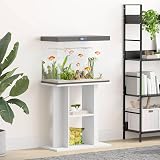 vidaXL Aquarium Stand 60x30x60 cm Engineered Wood White 3-Tier Cabinet view 2