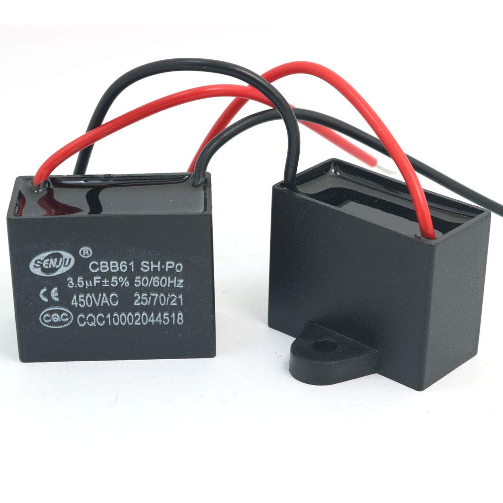 DollaTek 2Pcs CBB61 3.5uF 450V AC 50/60Hz Air Conditioner Fan Motor Running Capacitor