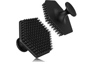 VWMYQ 2 Pack Face Scrubber, Silicone Loofah, Body Wash Scrubber, Body Scrub Brush, Body Scrubbers for Use in Shower, 2PC Black