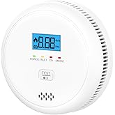SHYEEH 2 in 1 Smoke and Carbon Monoxide Detectors, Battery-Operated (Battery not Included) Smoke Detector and CO Detector with 10-Year Sensor, Sound Warning and LCD Display for Home and Travel.