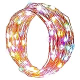 RGB Color Changing String lights, easyDecor Copper Wire 100 LED Multi-Color 33ft Decorative Christmas Fairy Starry Rope light for Party, Bedroom Decor, Indoor Decorations, Patio, Garden