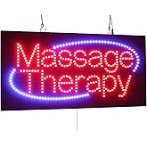 Massage Therapy Sign, 24"x12", 60x30cm, TOPKING, LED, Neon, Florescent, Signage, Signboard, Display, Billboard, Screen, Grand Opening, Gift