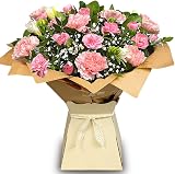 All Occasions Luscious Pinks Bouquet Carnations Freesias Hand Tied Fresh Flowers view 1